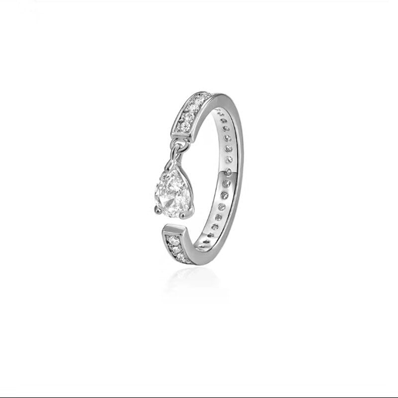 Zirconia Crystal Water Drop Zircon Geometry Rings For Women