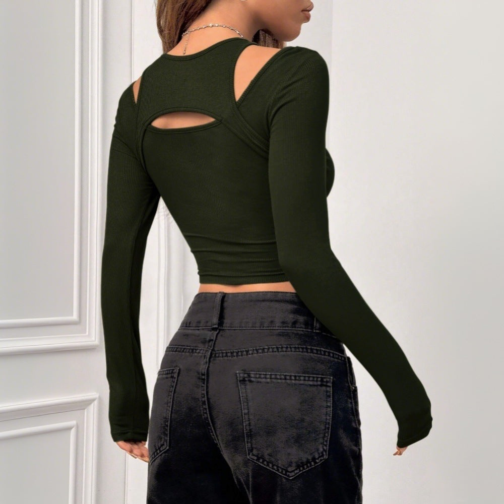 Autumn And Winter New Women's Clothing European And American Personality Trend T-shirt Street Sense Short Top