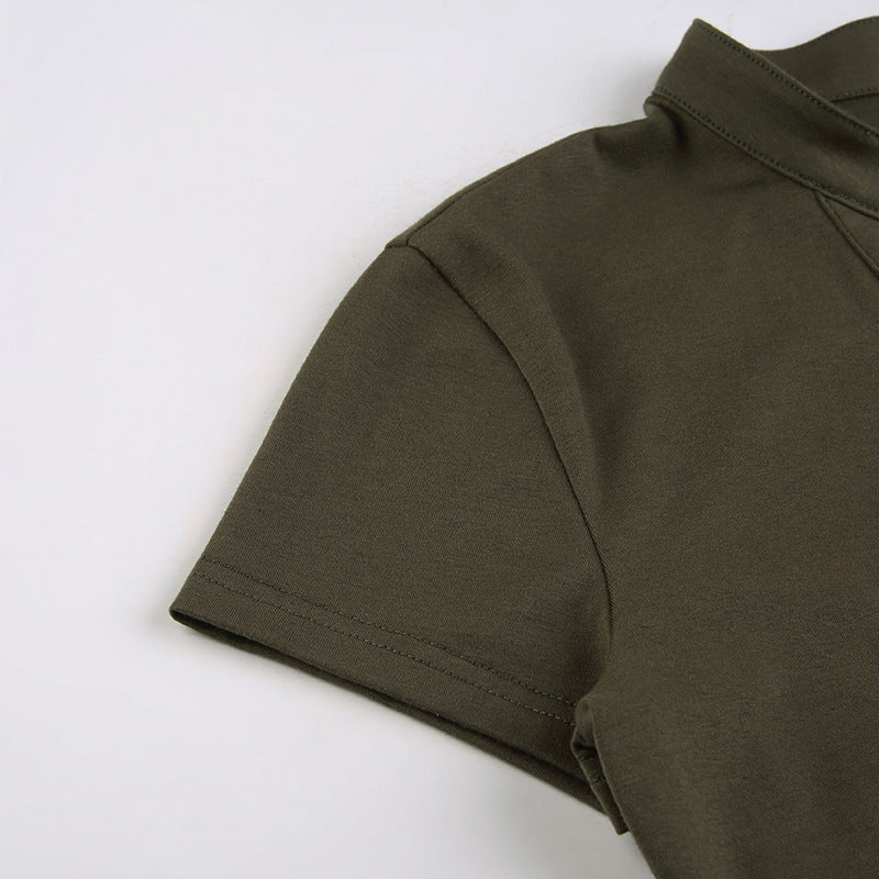 T-shirt Polo Collar Slim Casual Top And Bottoming Shirt