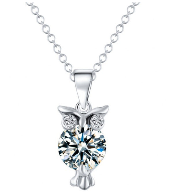 Zircon Owl Pendant Female