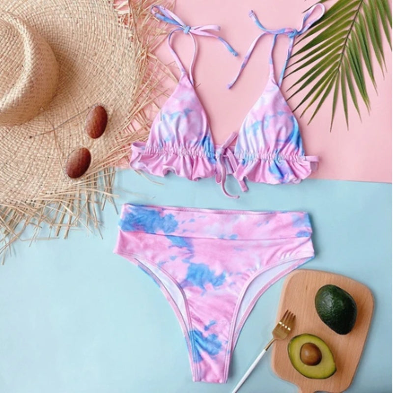 Women's Bikini Print Swimsuit Outer Single Swimsuit