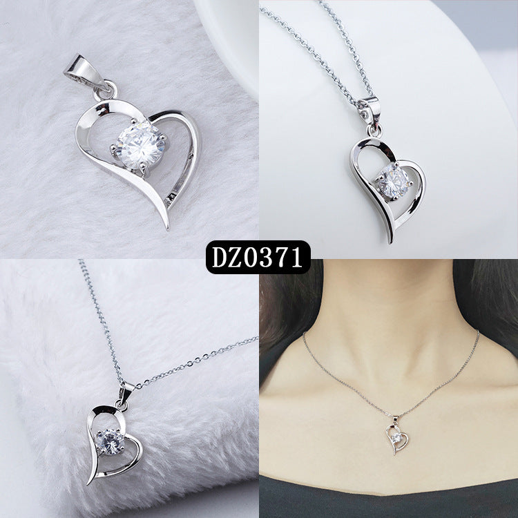 Simple Heart-shaped Purple Zircon Pendant