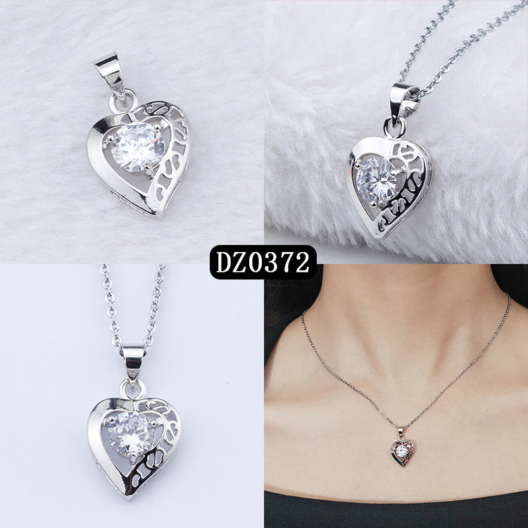 Simple Heart-shaped Purple Zircon Pendant