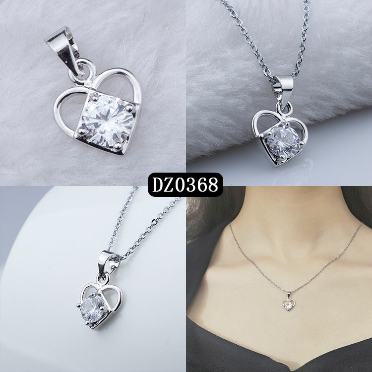 Simple Heart-shaped Purple Zircon Pendant