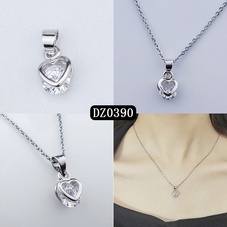 Simple Heart-shaped Purple Zircon Pendant