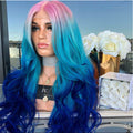 Mid-section Dyeing Three-color Gradient Chemical Fiber Wig Big Wavy Fluffy Hair