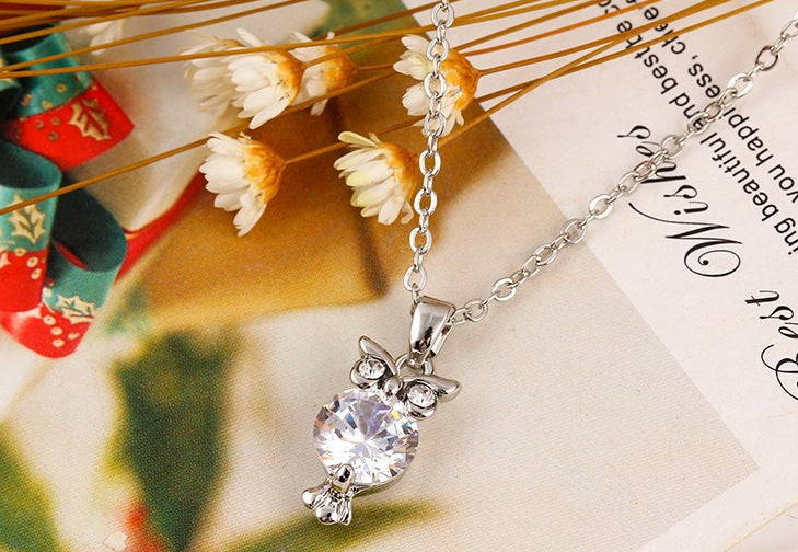 Zircon Owl Pendant Female
