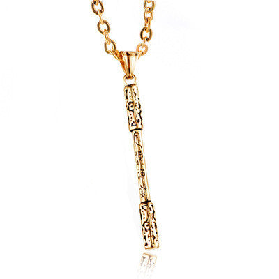 Titanium steel golden hoop necklace