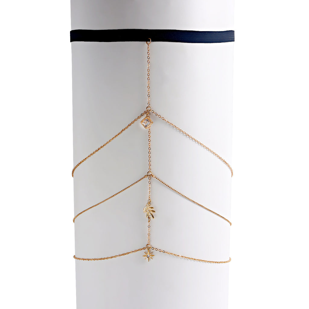 Beach Wind Flowing Su Leaf Thigh Chain