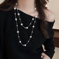 Advanced Gray Pearl Long Necklace