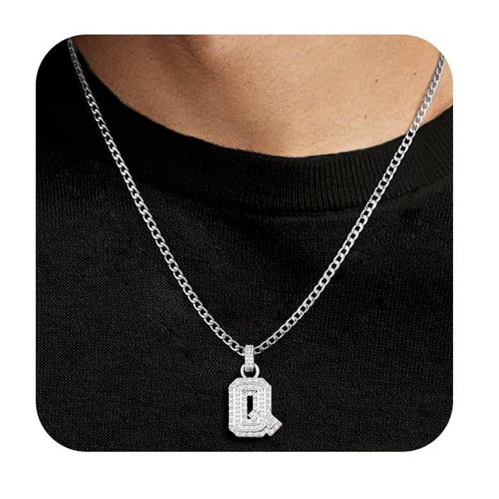 Capital Letter Pendant Necklace Chain Unisex