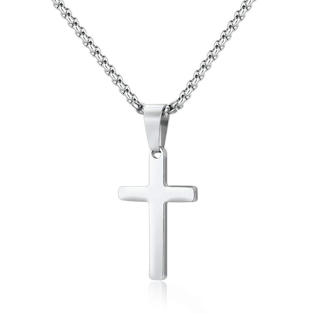Stainless Steel Cross Shelf Men's Necklace