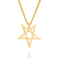 Titanium Steel Cut Hollow Irregular Pentagram Pendant 304 Stainless Steel Necklace