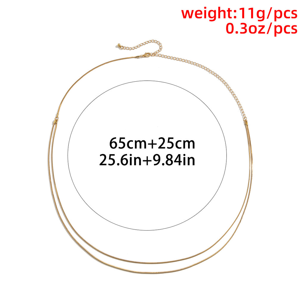 Simple Double Layer Fine Snake Bone Waist Chain Women's