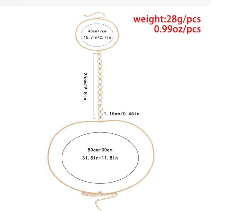 Sexy Ring Chain Necklace One Body