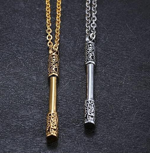 Titanium steel golden hoop necklace