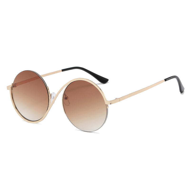 Women's Round Frame Irregular UV Resistant Sunglasses