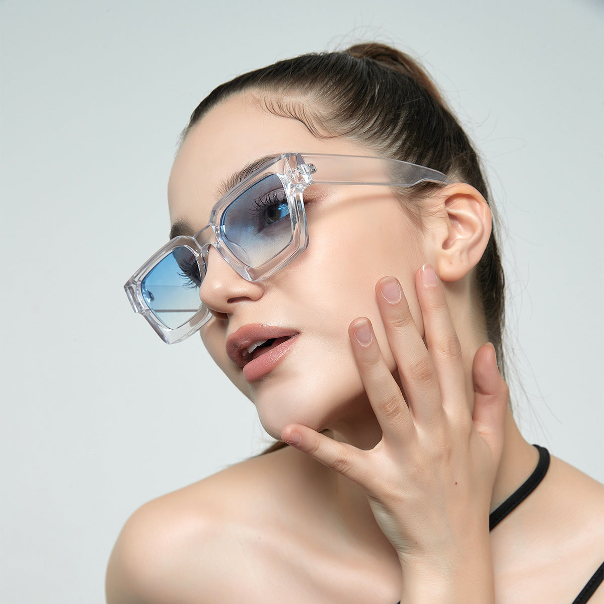 Narrow Frame Glasses Men's Rectangular Frame Personality Fashion Sunglasses