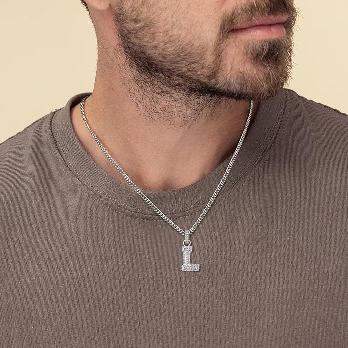 Capital Letter Pendant Necklace Chain Unisex
