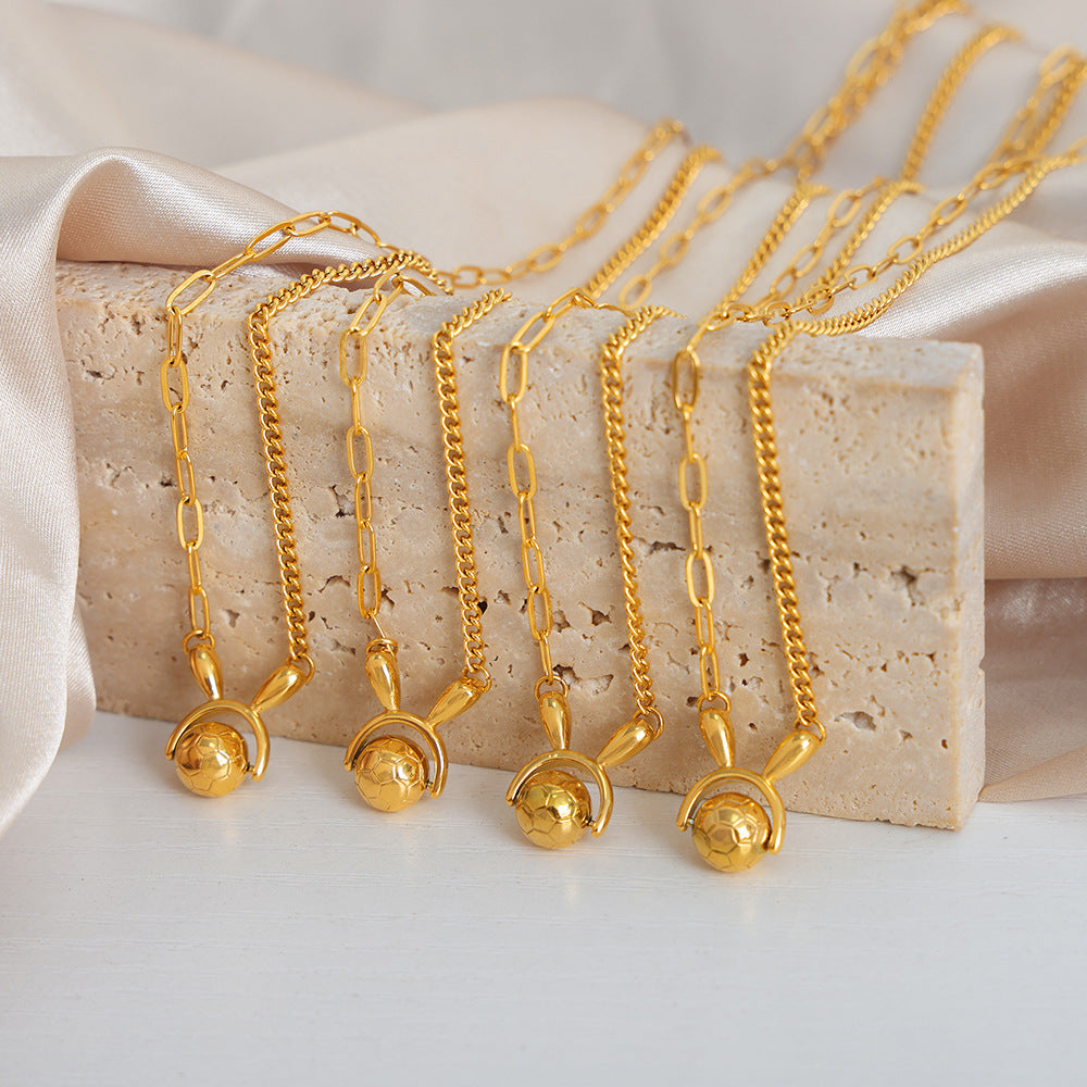 Fashion Football Rabbit Necklace For Women