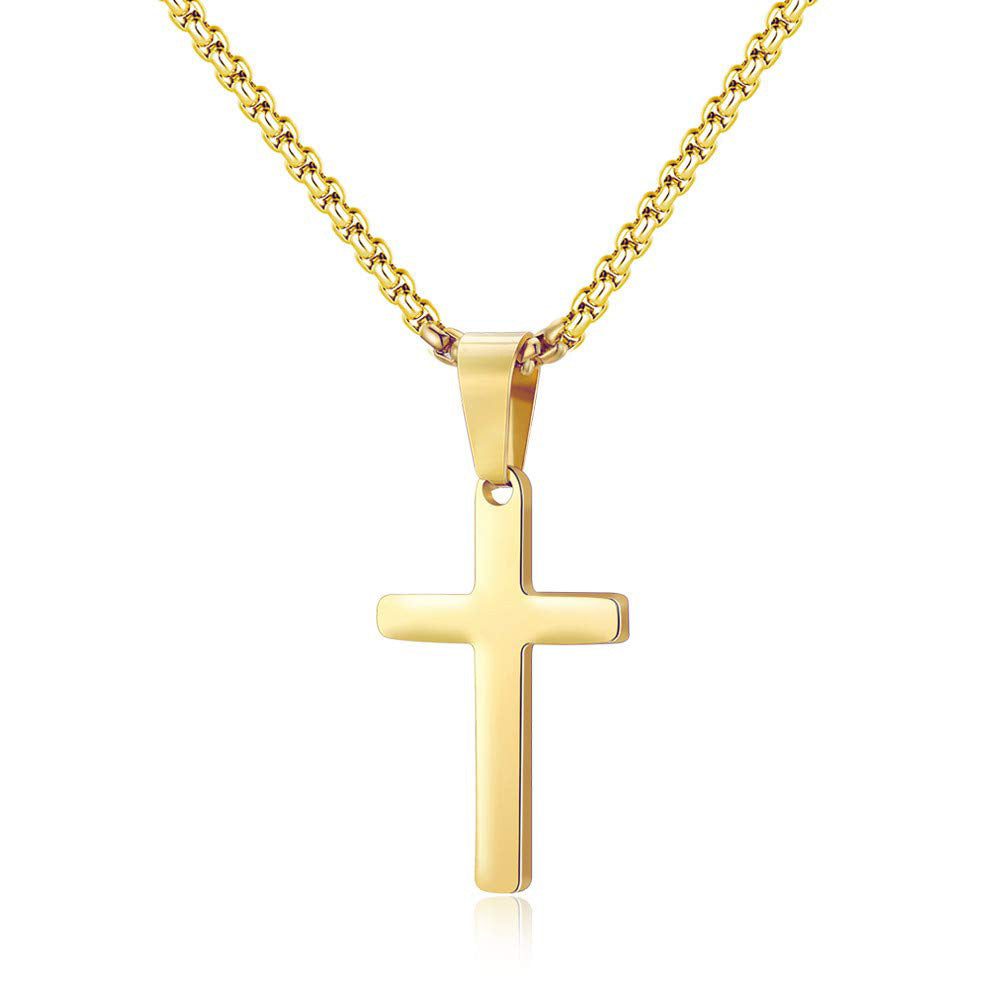 Stainless Steel Cross Shelf Men's Necklace