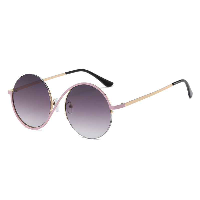 Women's Round Frame Irregular UV Resistant Sunglasses
