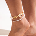 Color Contrasting Shells Hand-knitted Anklets