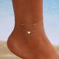 Creative Double-layer Heart-shaped Anklet Beach Foot Ornaments