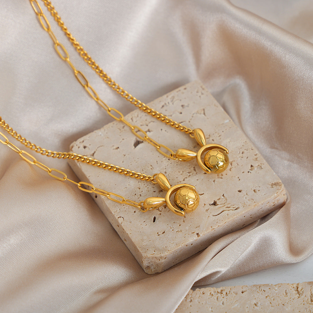 Fashion Football Rabbit Necklace For Women