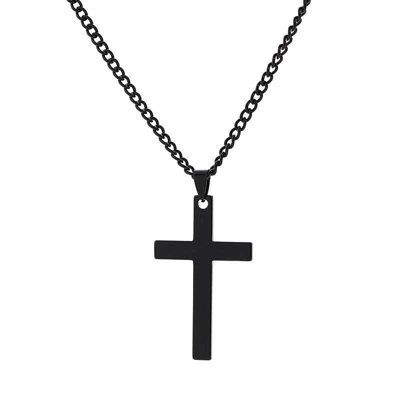 Stainless Steel Cross Shelf Men's Necklace