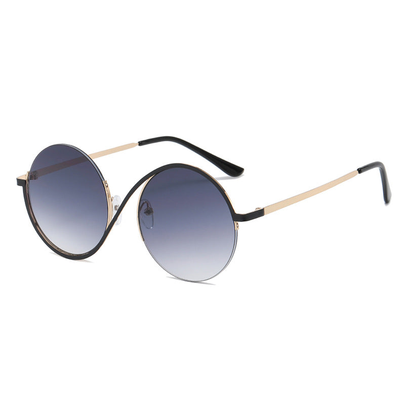 Women's Round Frame Irregular UV Resistant Sunglasses