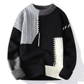 Ins Colorblock Pullover Sweater Winter Fashion Long Sleeve Knitted Top Men's Clothing