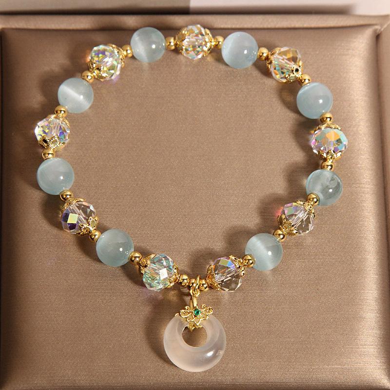 Women Blue Opal Pendant Light Luxury Bracelet