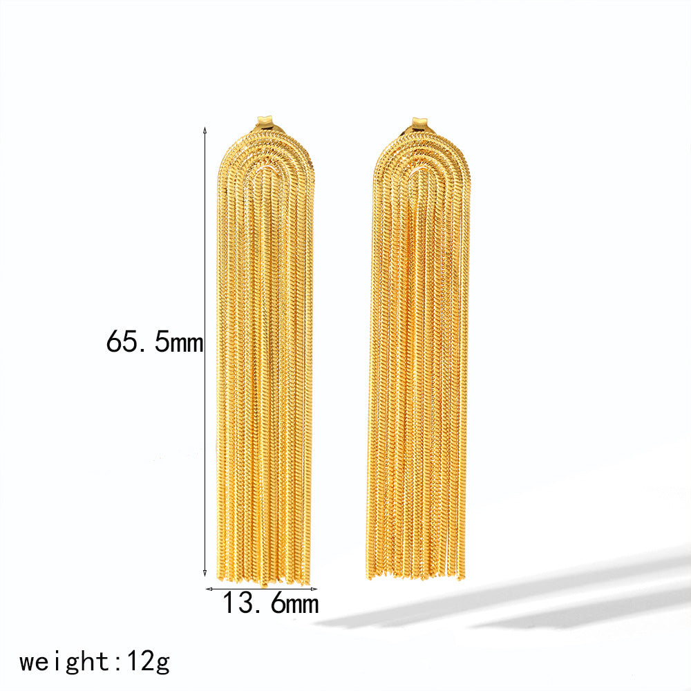 Long Fringe Earrings Advanced Sense Graceful And Fashionable
