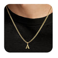 Capital Letter Pendant Necklace Chain Unisex