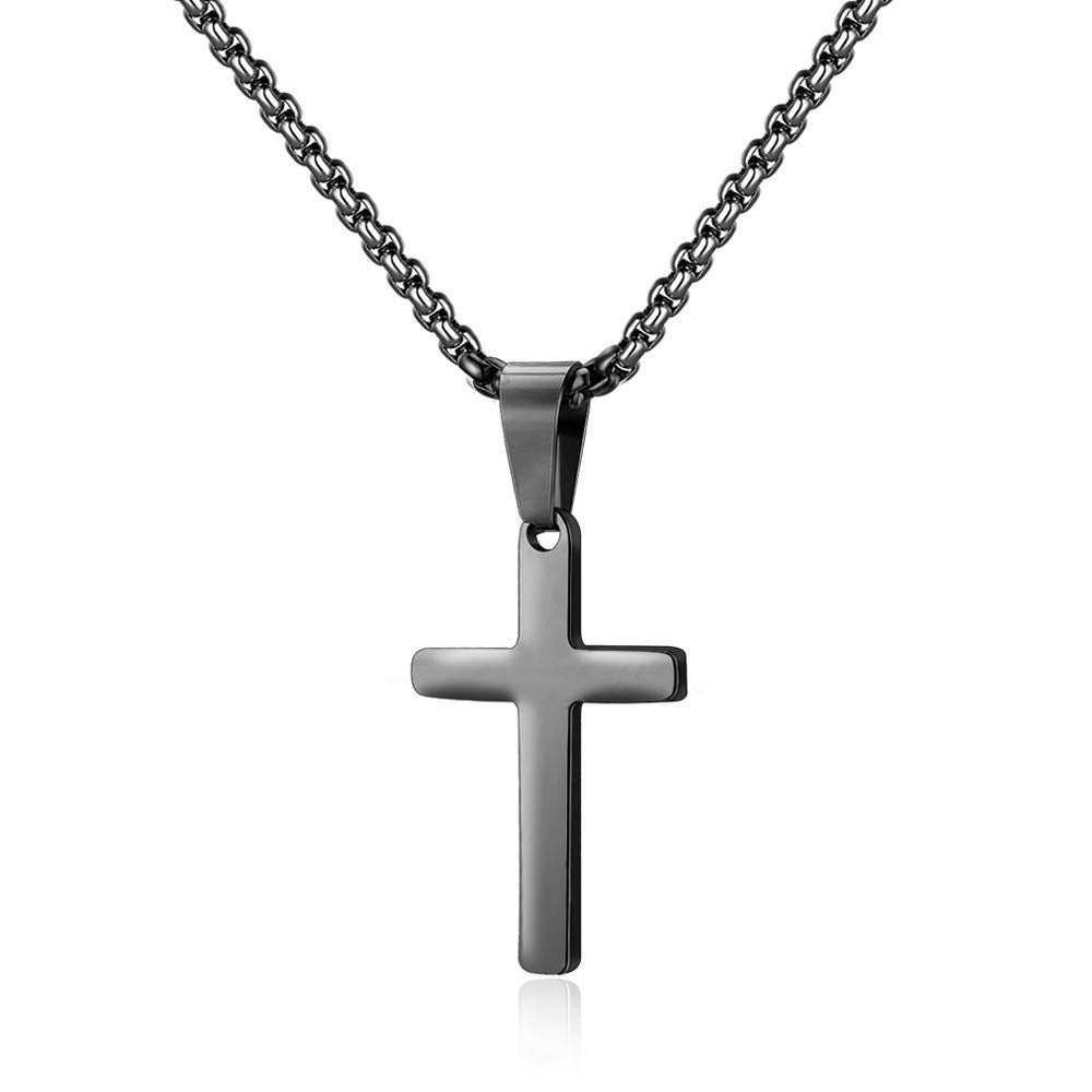 Stainless Steel Cross Shelf Men's Necklace
