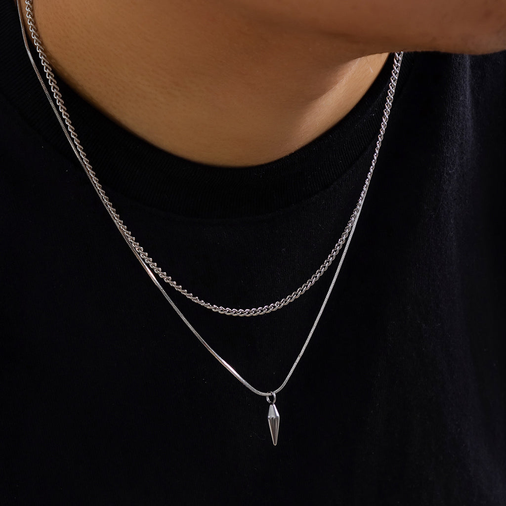 Niche Rivet Necklace Ornament Men's Trendy Hip Hop Cool Long Sweater Chain