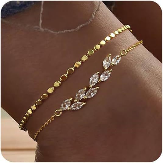 Personalized Trend Design Popular Heart-shaped Satellite Adjustable Anklet Suit