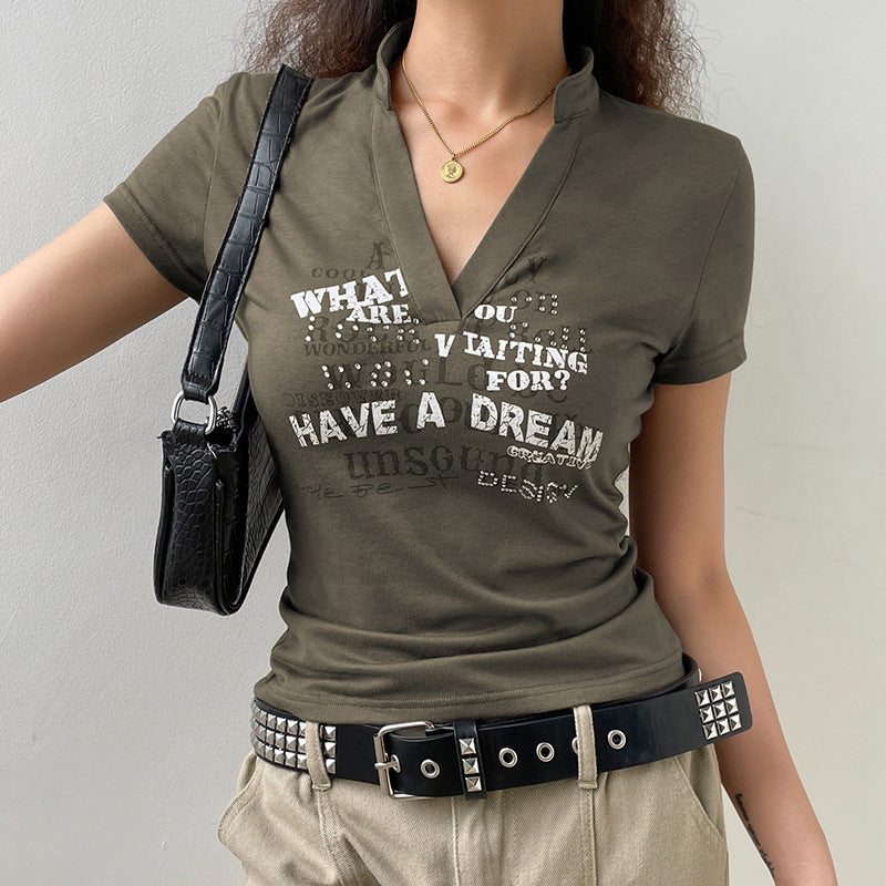 T-shirt Polo Collar Slim Casual Top And Bottoming Shirt