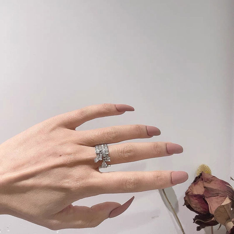 Zirconia Crystal Water Drop Zircon Geometry Rings For Women